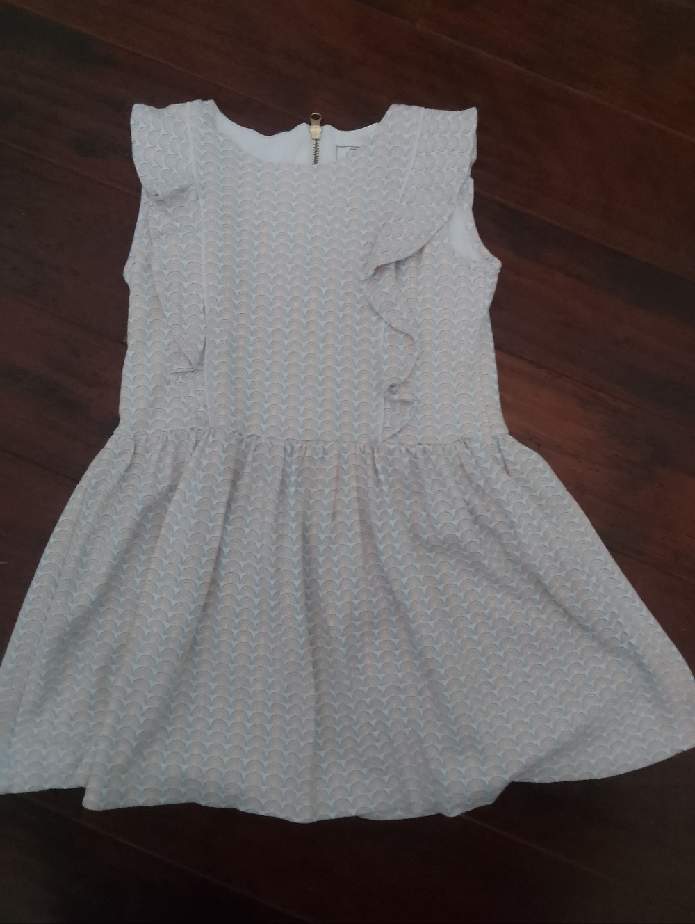 Lila & Hayes Girls' Light Blue Ruffle Sleeve Dress